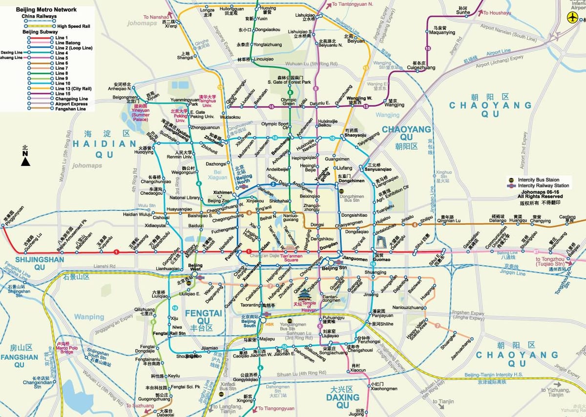 Пекин карта метро