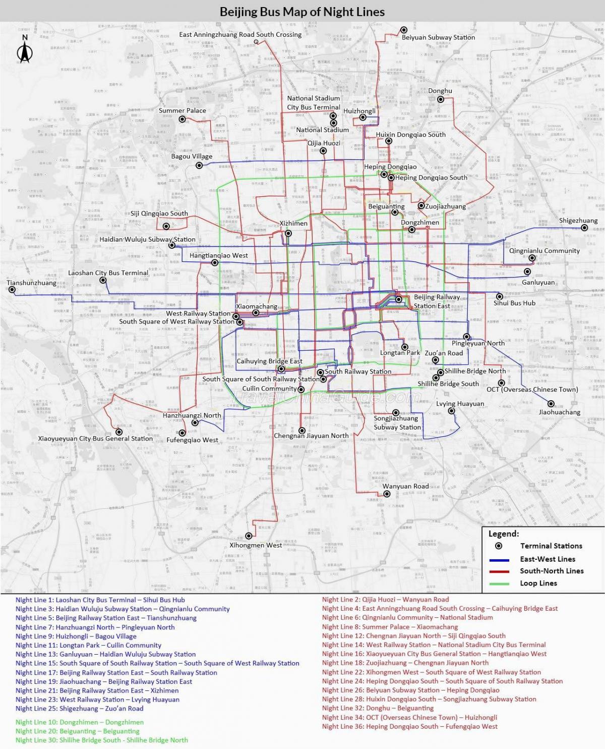 Пекин карта автобусных маршрутов