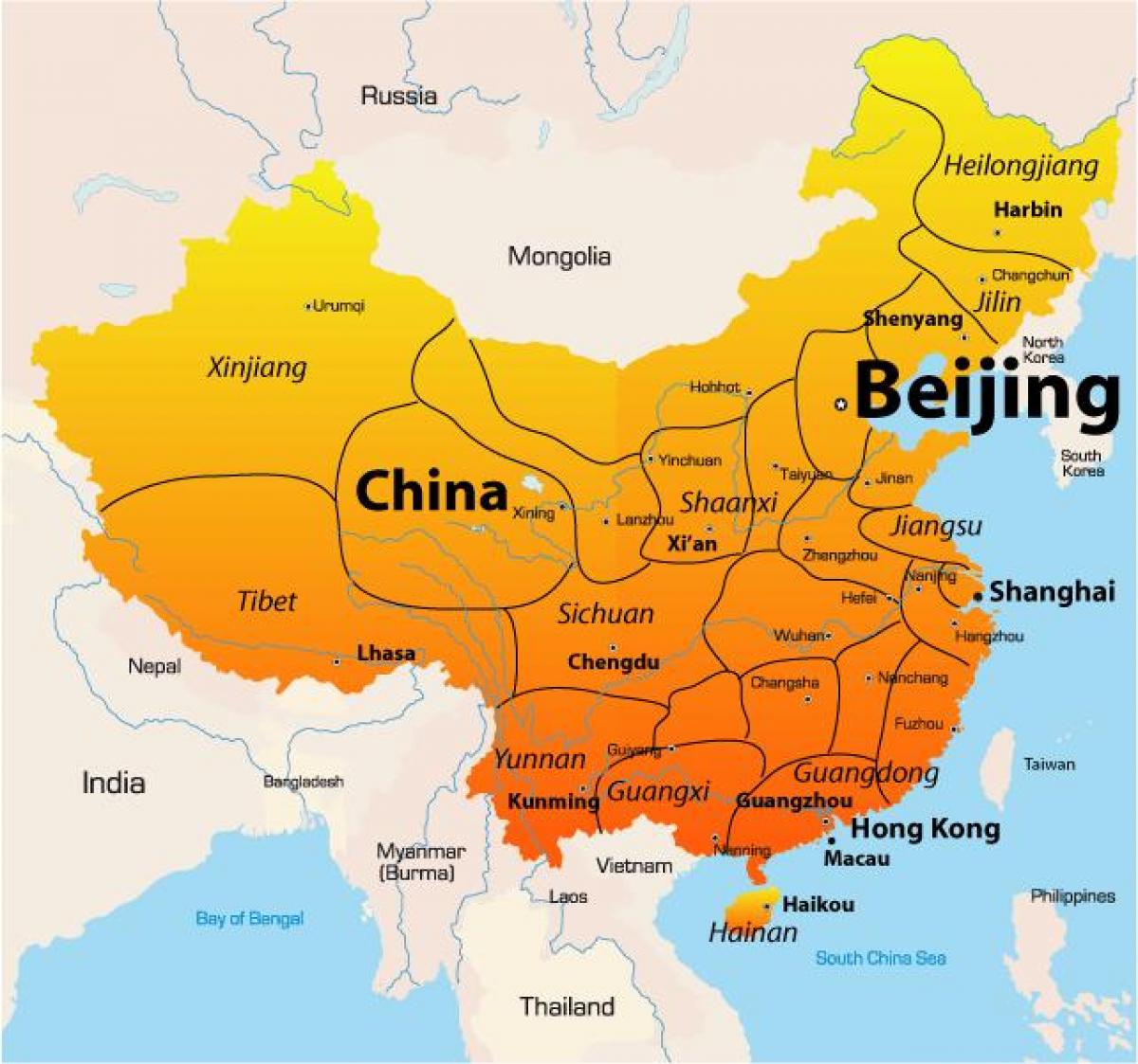 Пекински на карте