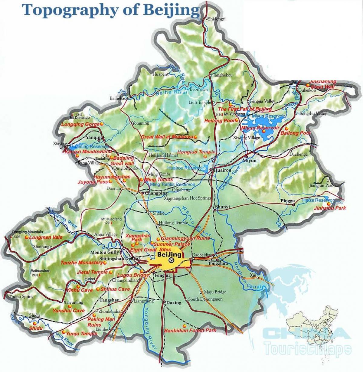 карта Пекина топографическая