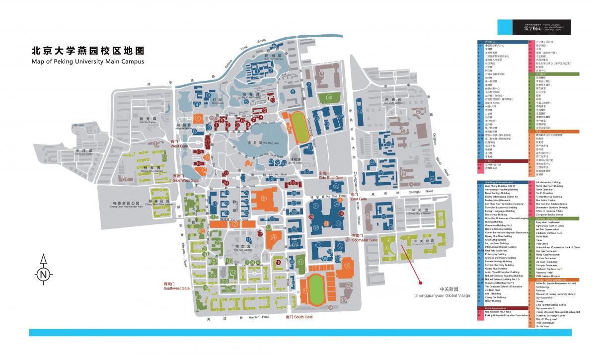 Карта Пекинского университета 