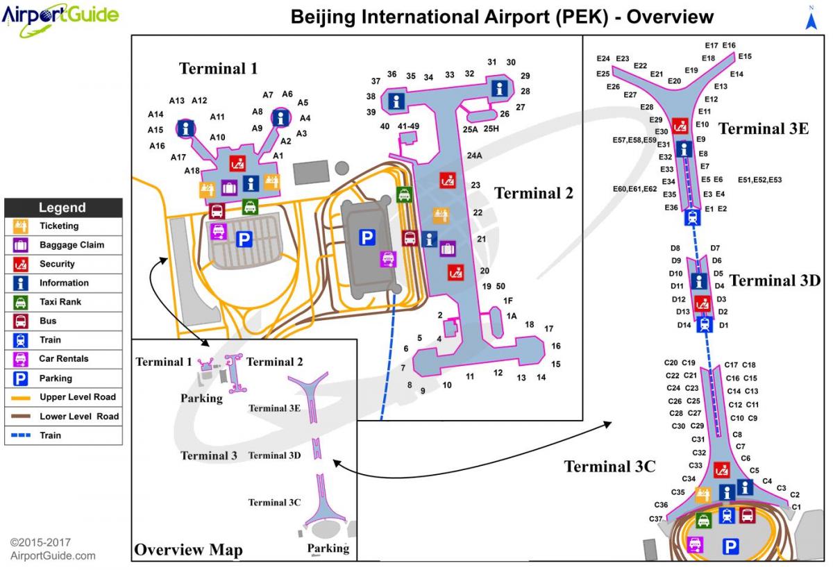 Пекинский аэропорт на карте 